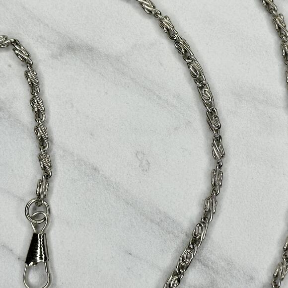 Silver Tone Skinny Swirly Chain Link Purse Handbag Bag Replacement Strap - Picture 9 of 11